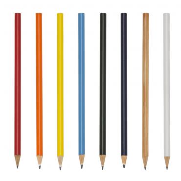 Lápis resinado colorido de grafite preto e guarnição prateada. 