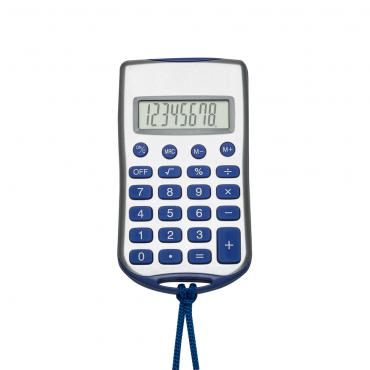 Calculadora plas. 8 dígitos prata c/ cordão acess. coloridos