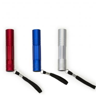 Mini lanterna de alumínio com cordão e um Led. 